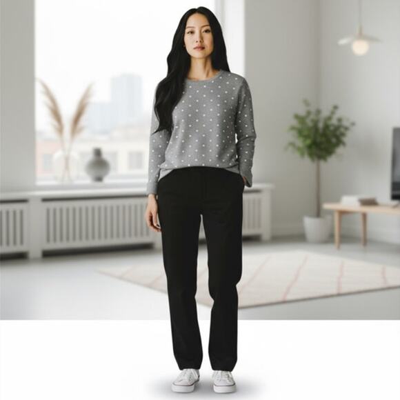 Cynthia Rowley Gray Polka Dot Chenille Top Medium - Picture 5 of 10